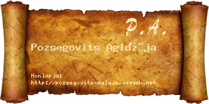 Pozsegovits Aglája névjegykártya